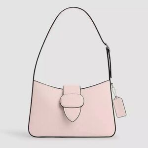 NWT Coach Eliza Shoulder Bag with zipper closure leather silver/blush